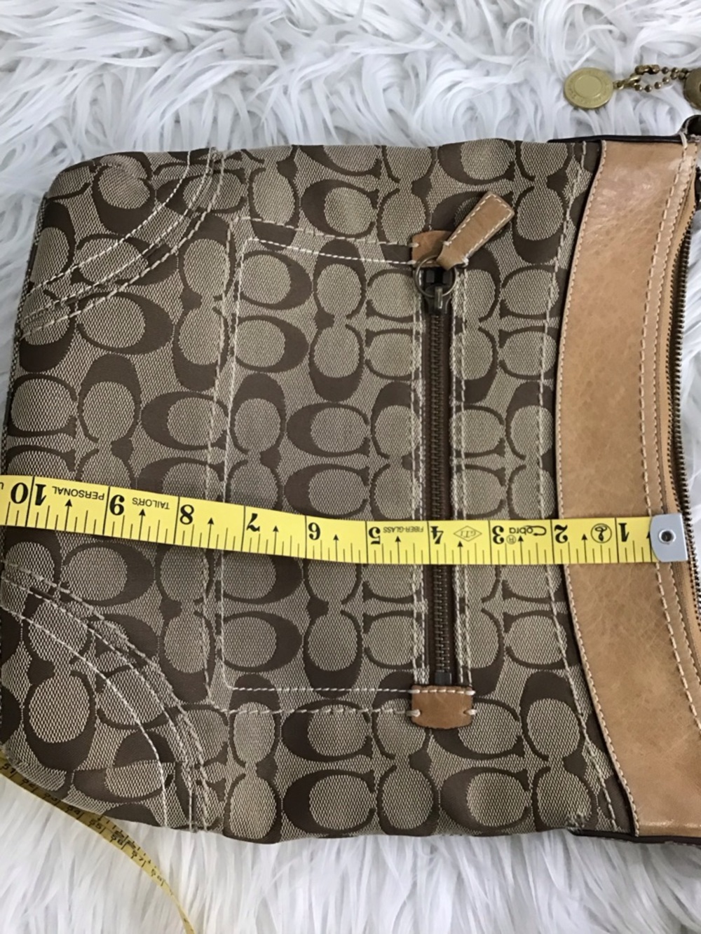 Coach Vintage Legacy Beige Brown Signature C Logo Leather Crossbody Bag - Picture 7 of 16